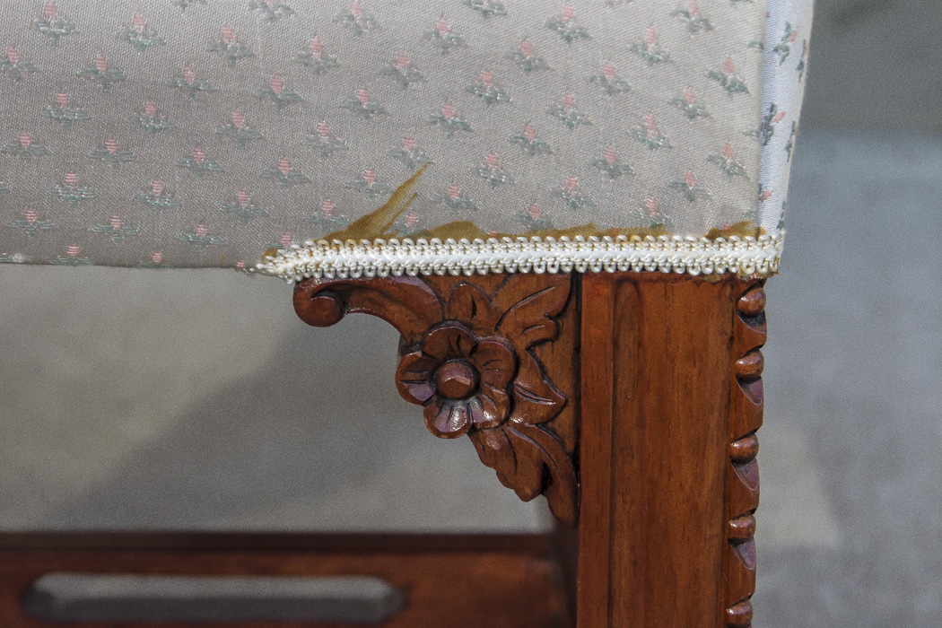 White Floral Motif Armchair