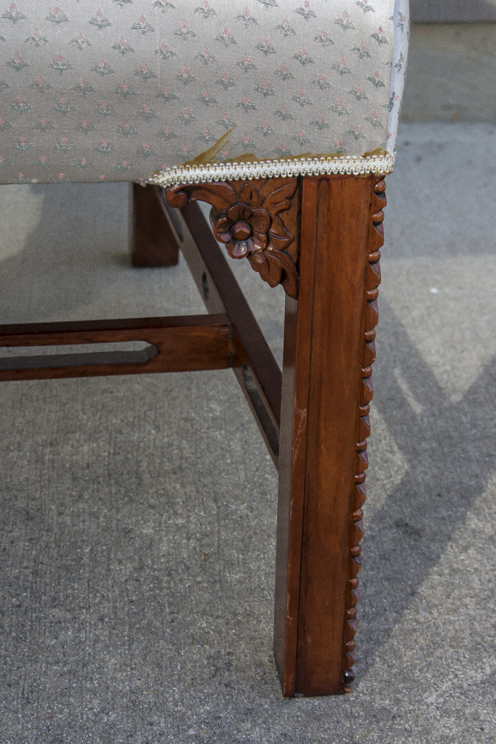 White Floral Motif Armchair