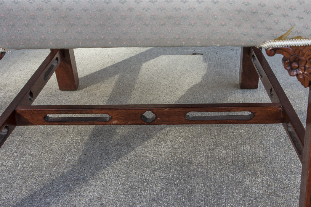 White Floral Motif Armchair