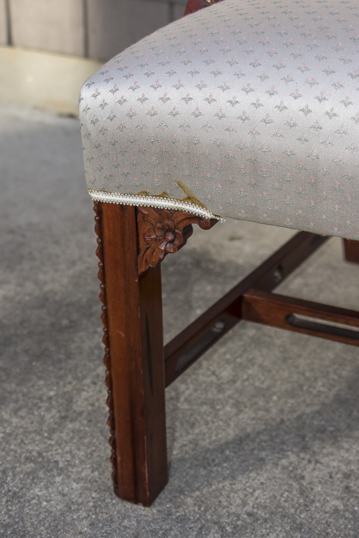 White Floral Motif Armchair