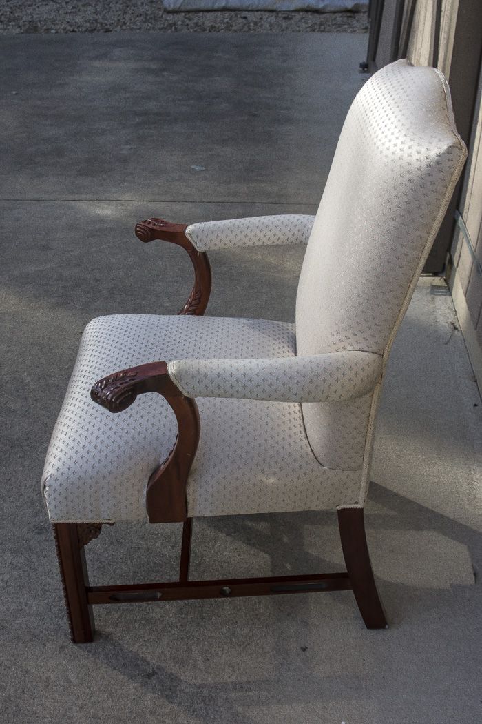 White Floral Motif Armchair