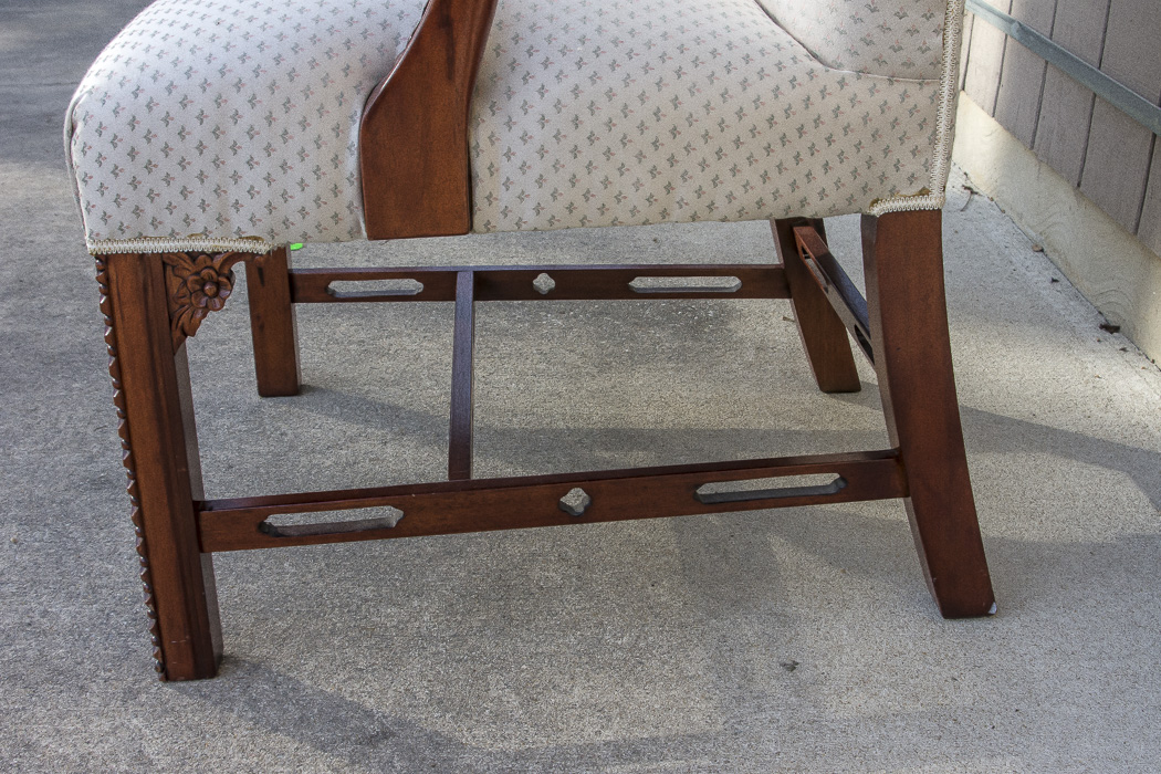 White Floral Motif Armchair