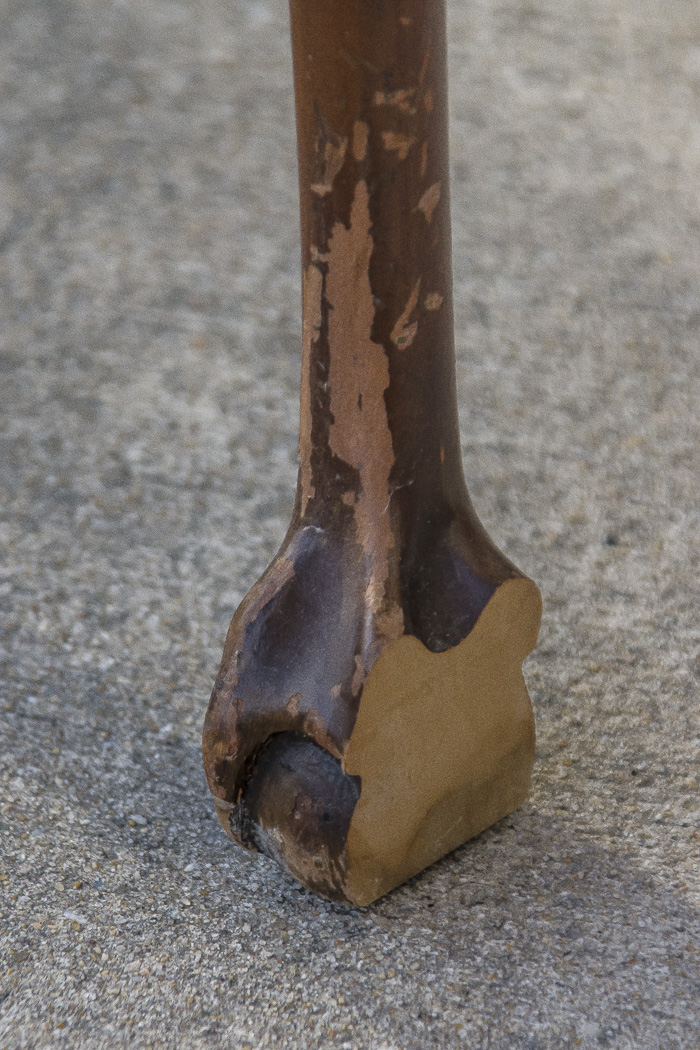 Chippendale Style Leather Top Accent Table