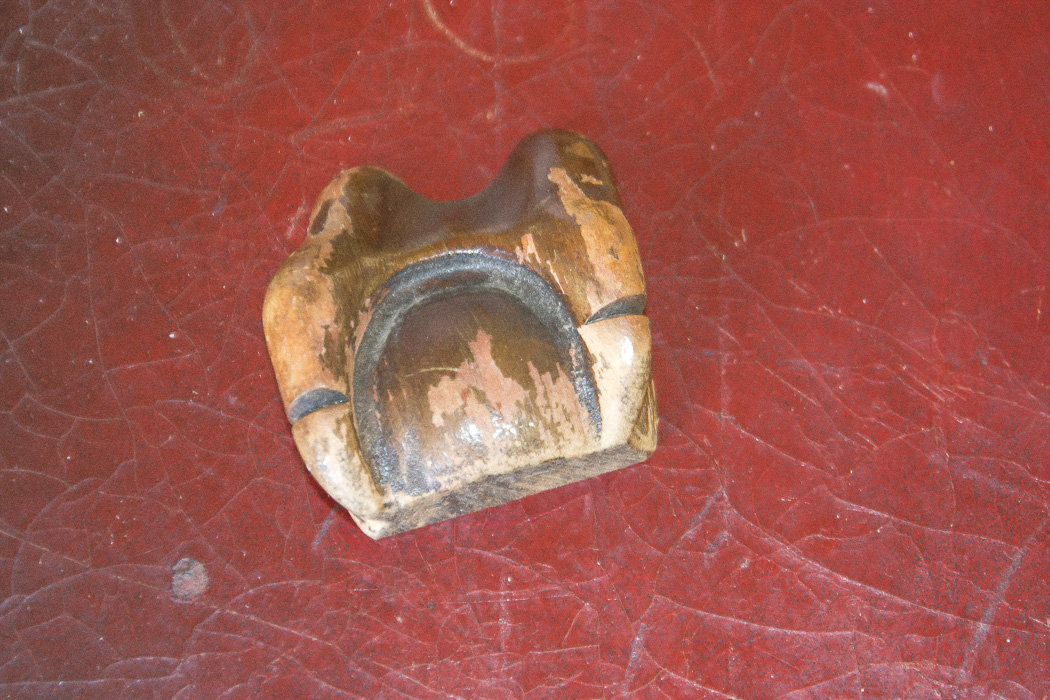 Chippendale Style Leather Top Accent Table