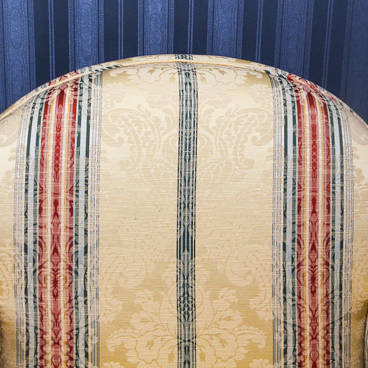 Stripe Upholstered Armed Club Chair