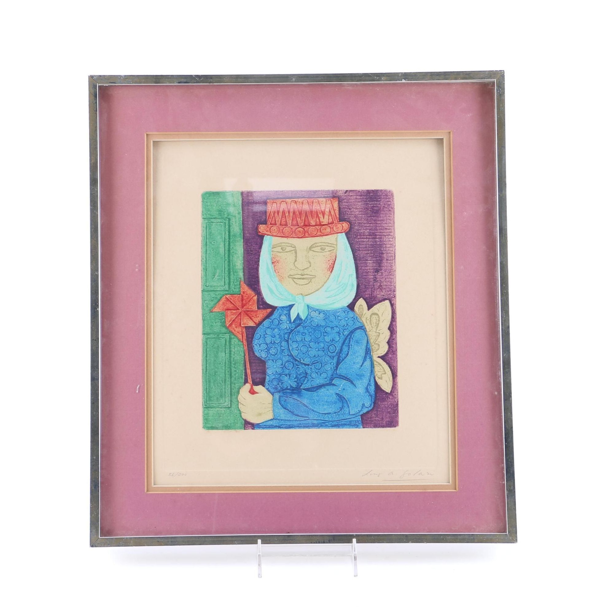 Ling A. Nolan Limited Edition Collograph on Paper Portrait