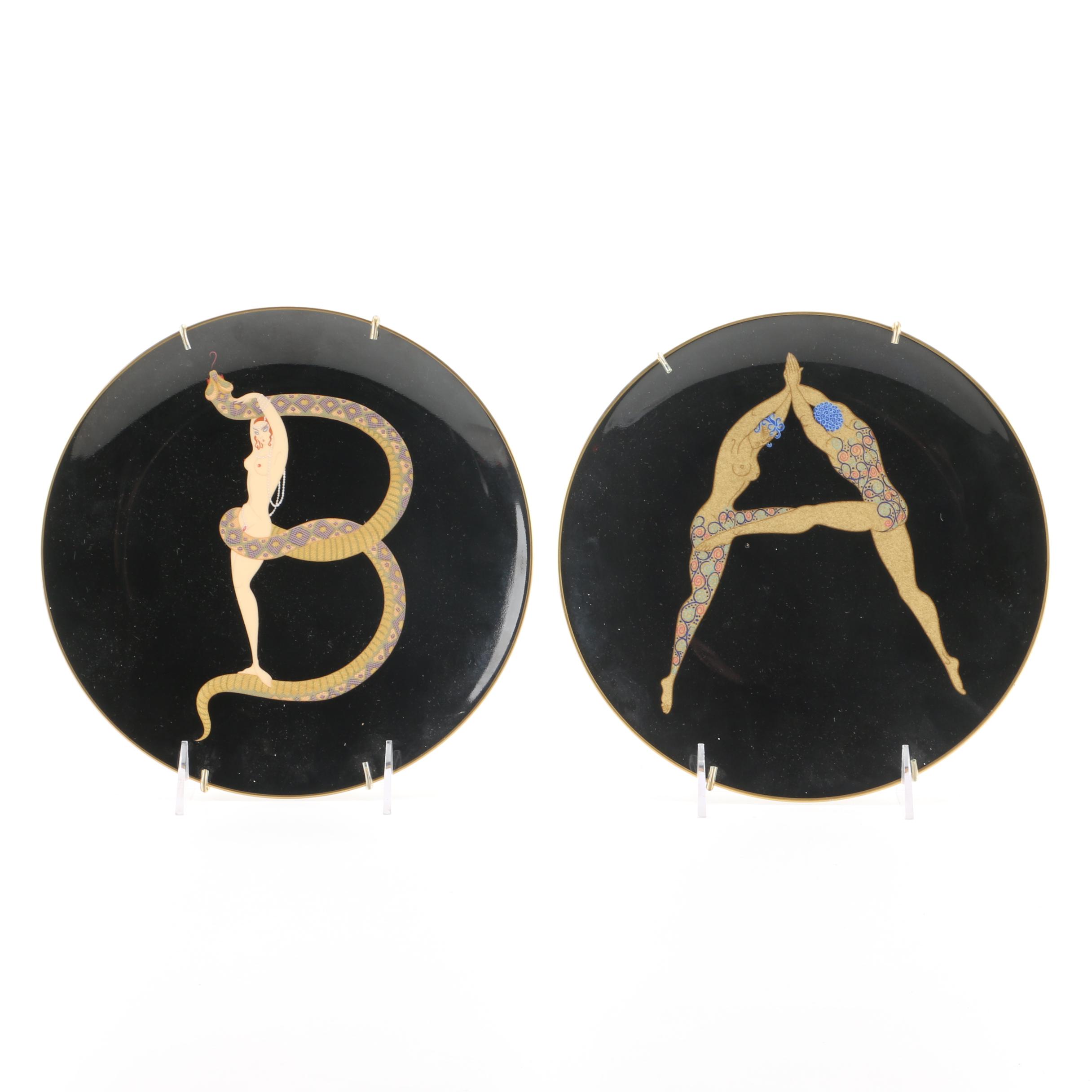 Pair of Erte Decorative Plates