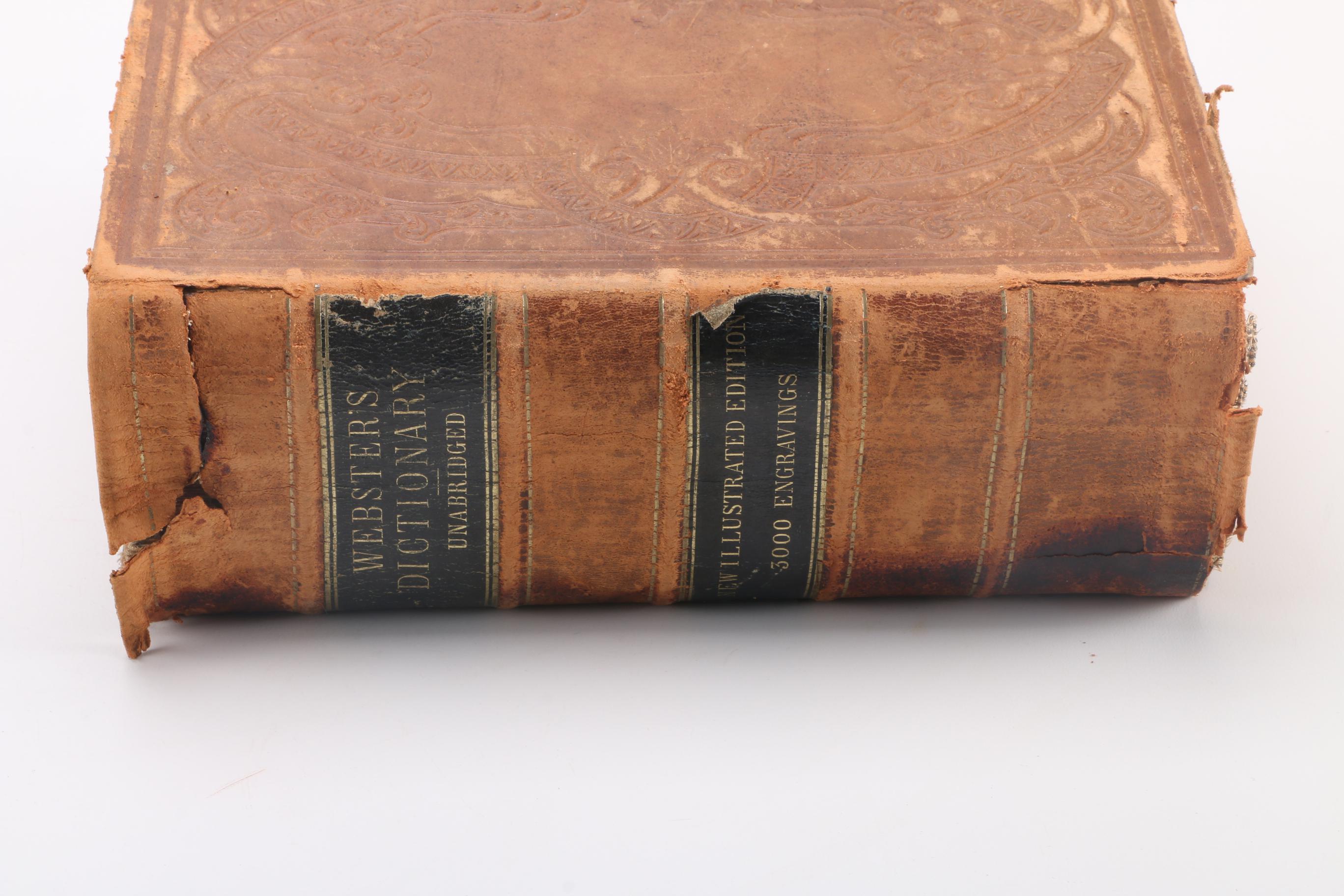 1874 " Webster's Dictionary Unabridged New Illustrated Edition"