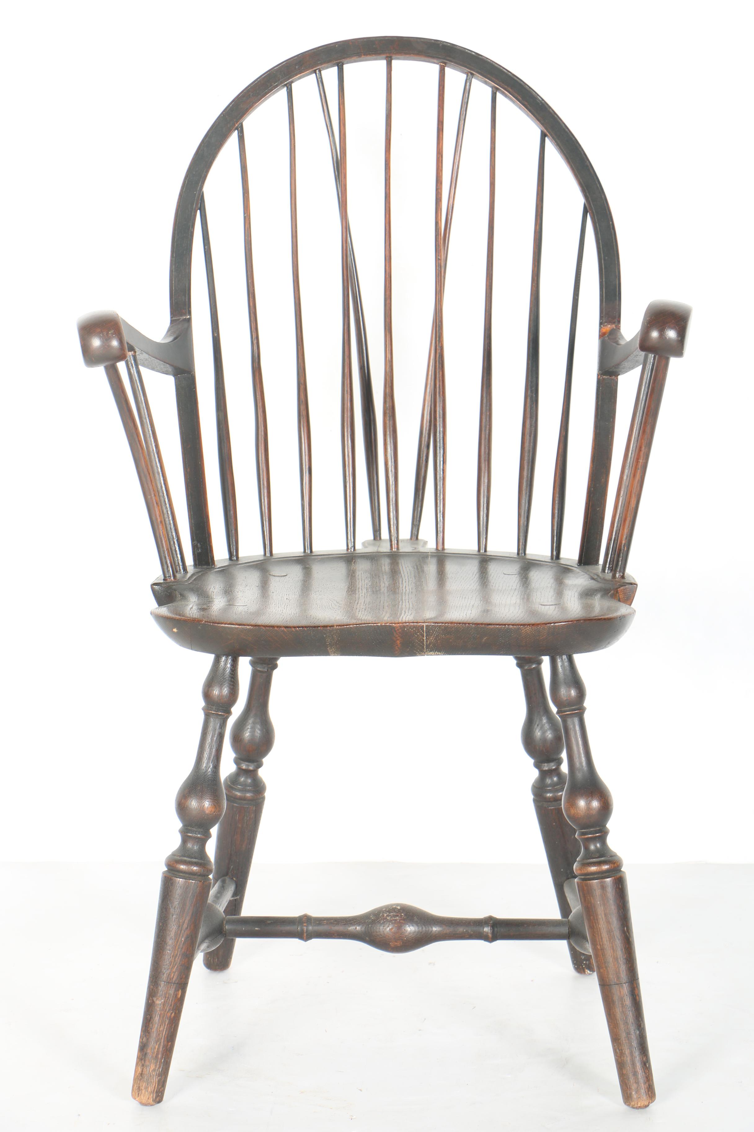 Colonial Revival Period Windsor Braceback Chair