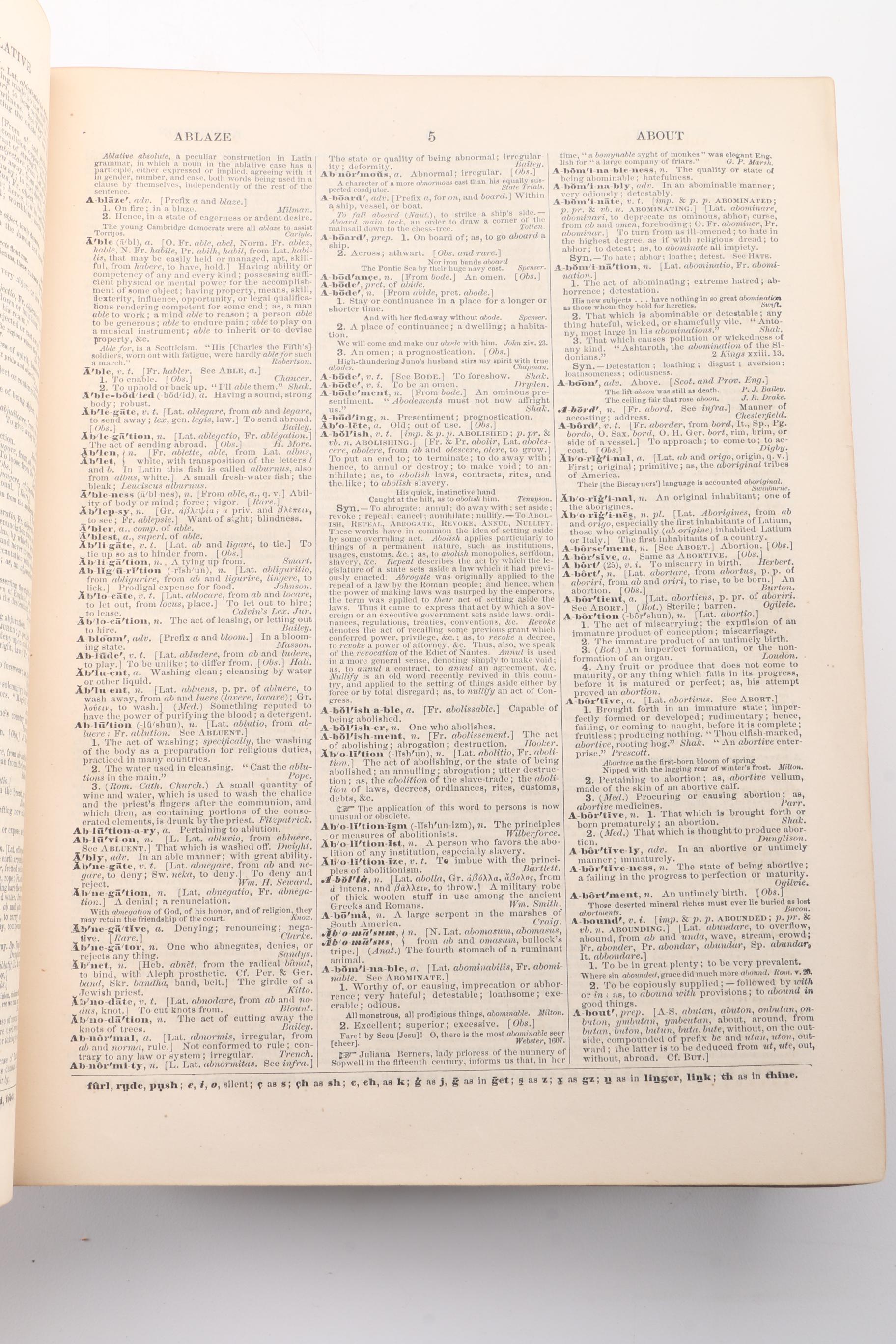 1874 " Webster's Dictionary Unabridged New Illustrated Edition"