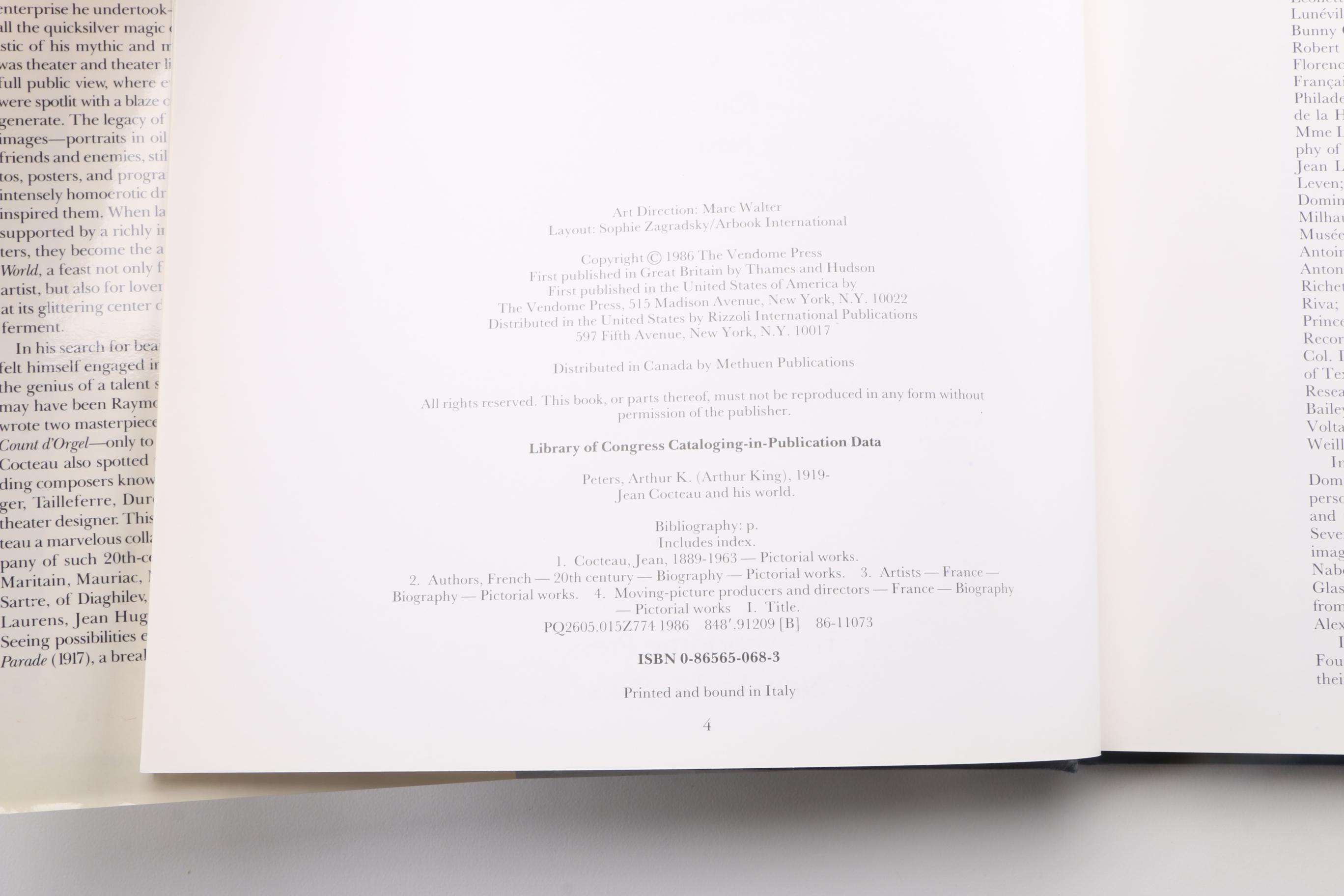 Collection of Art Books Including "Jean Cocteau and His World"