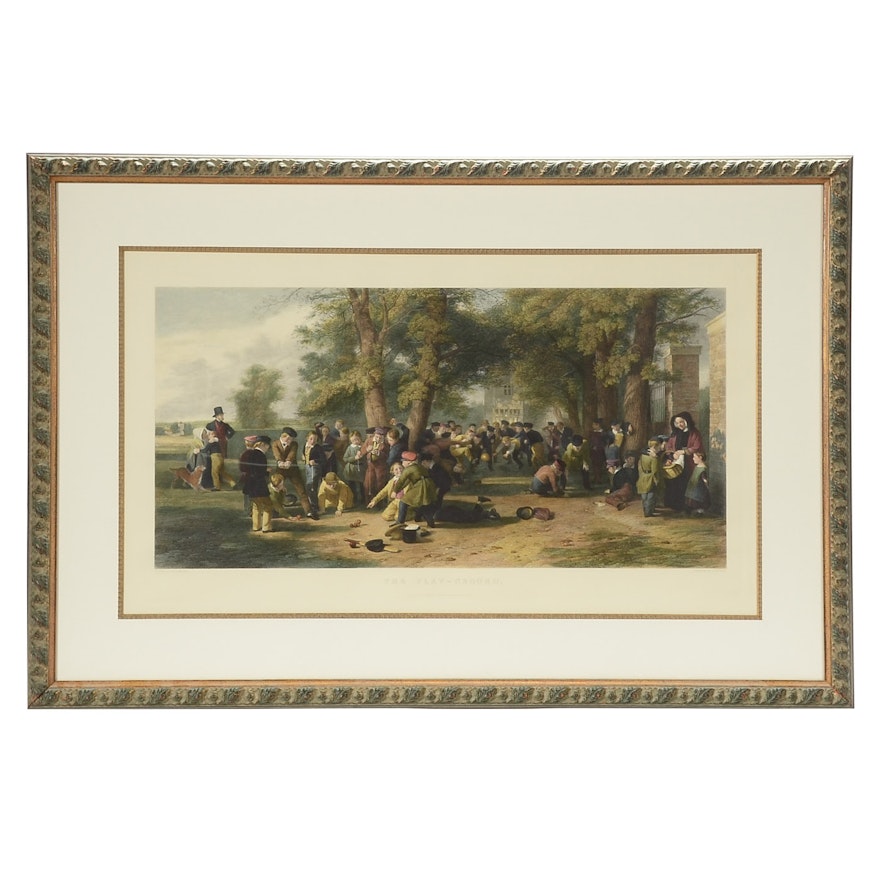 Hand-colored Engraving "The Play-ground"