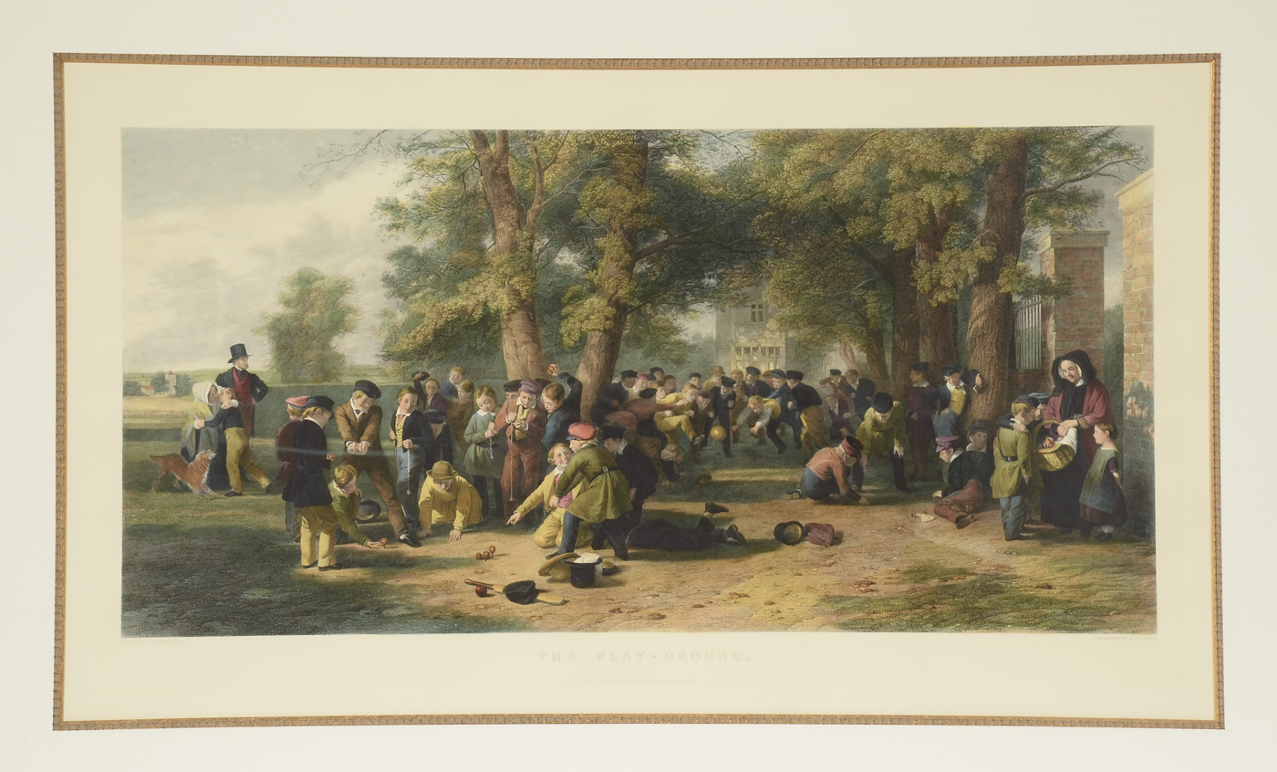 Hand-colored Engraving "The Play-ground"