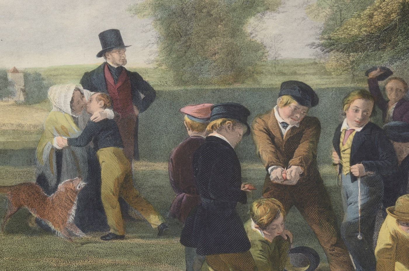 Hand-colored Engraving "The Play-ground"