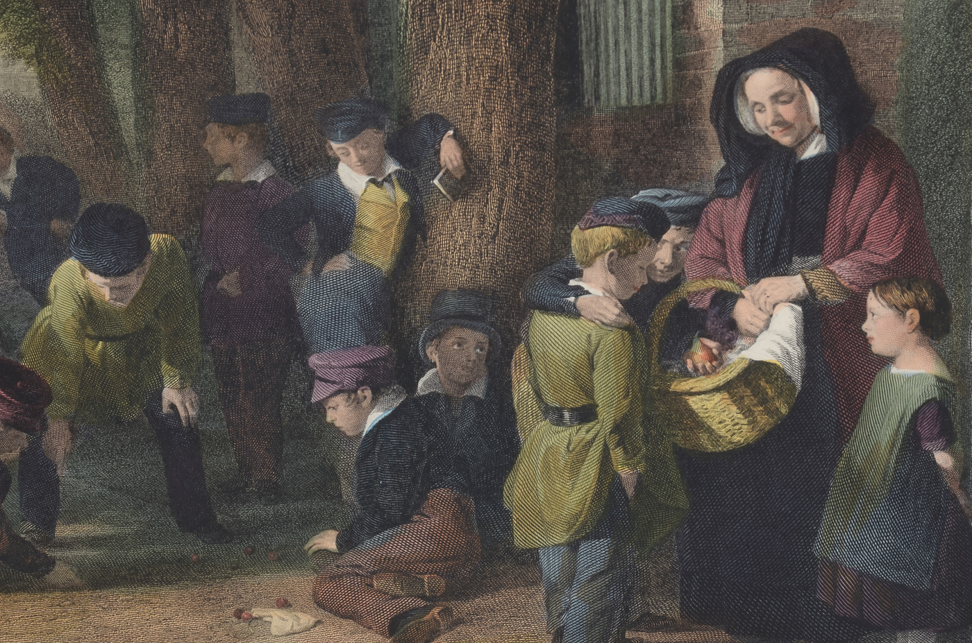 Hand-colored Engraving "The Play-ground"