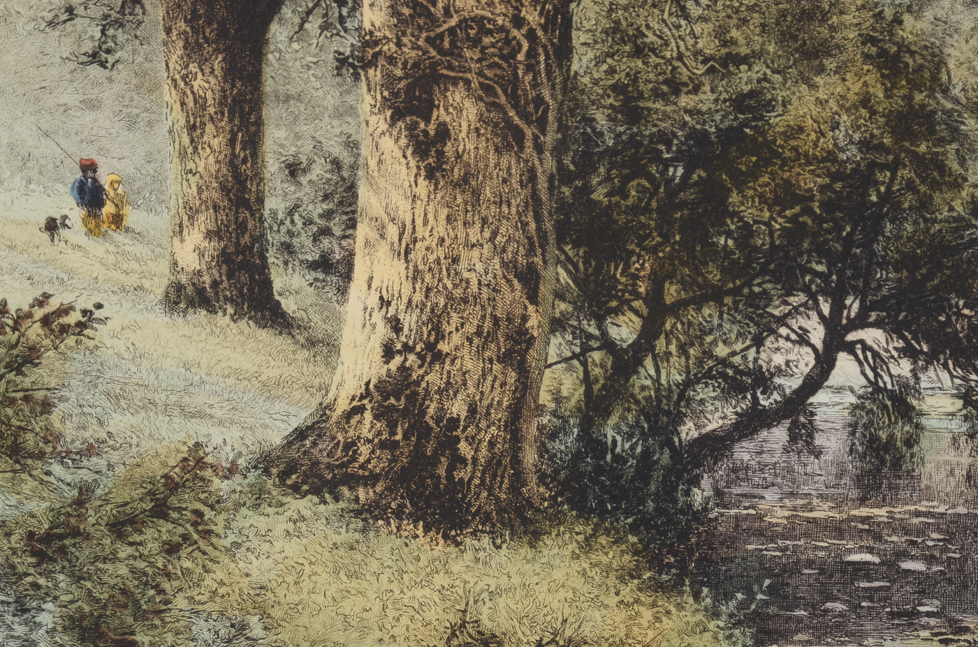 Hand-colored Etching After B.W. Leader