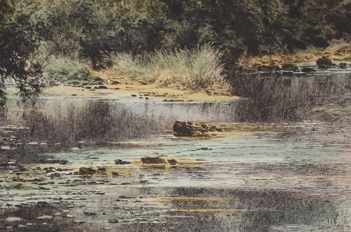 Hand-colored Etching After B.W. Leader