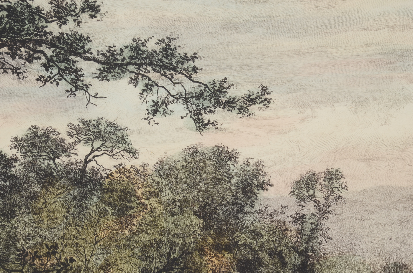 Hand-colored Etching After B.W. Leader