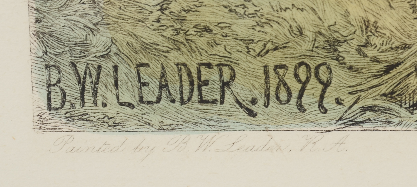 Hand-colored Etching After B.W. Leader