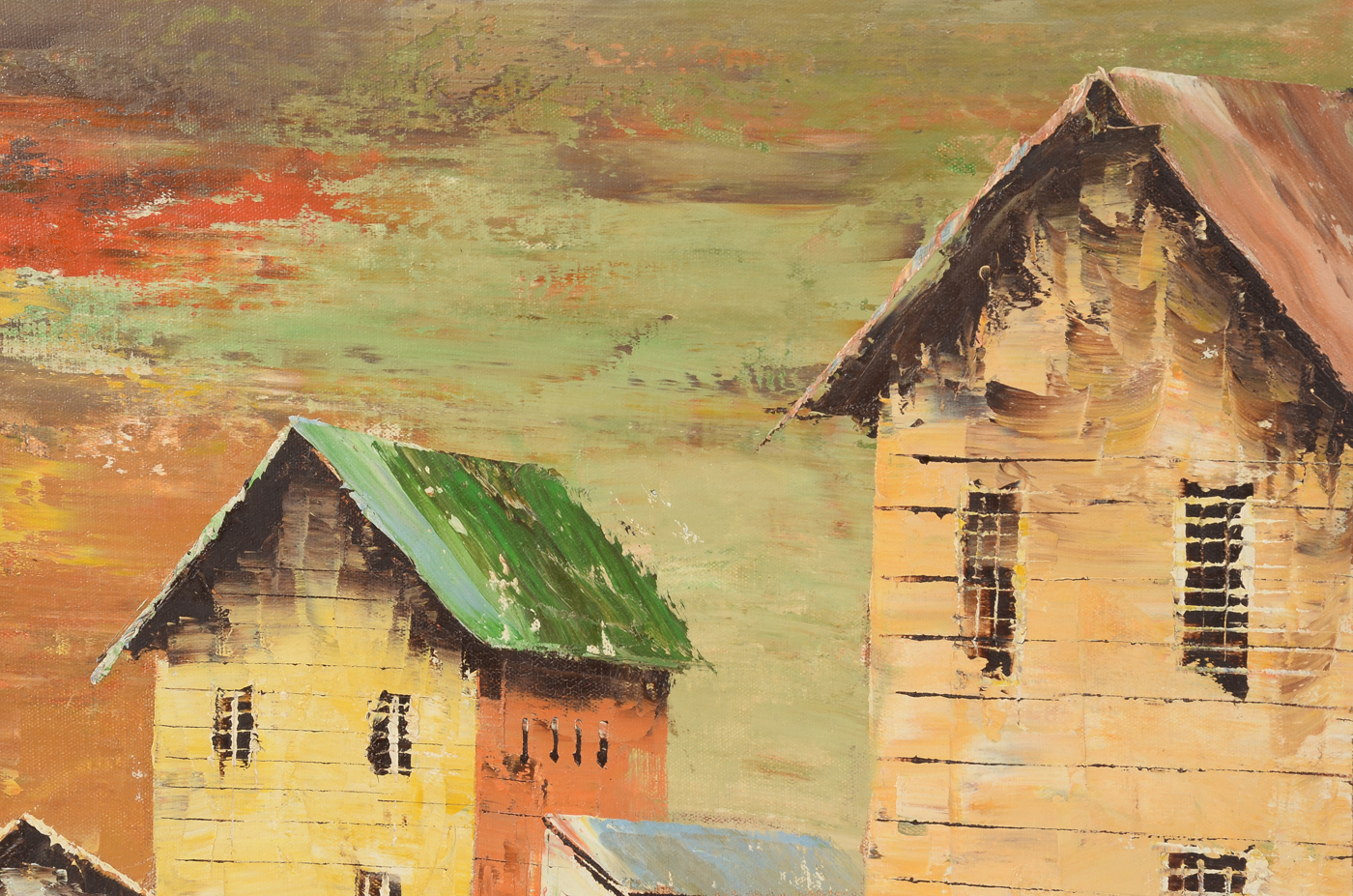 Linder Signed Original Oil on Canvas of Harbor Scene