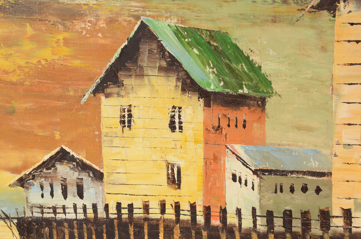 Linder Signed Original Oil on Canvas of Harbor Scene