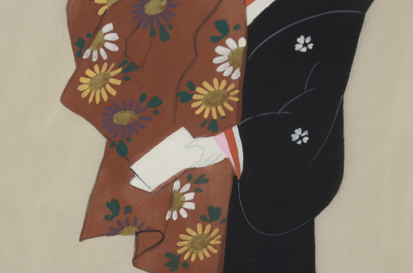 Original Japanese Gouache Painting on Silk