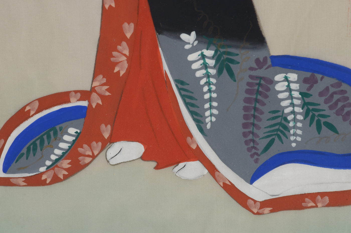 Original Japanese Gouache Painting on Silk