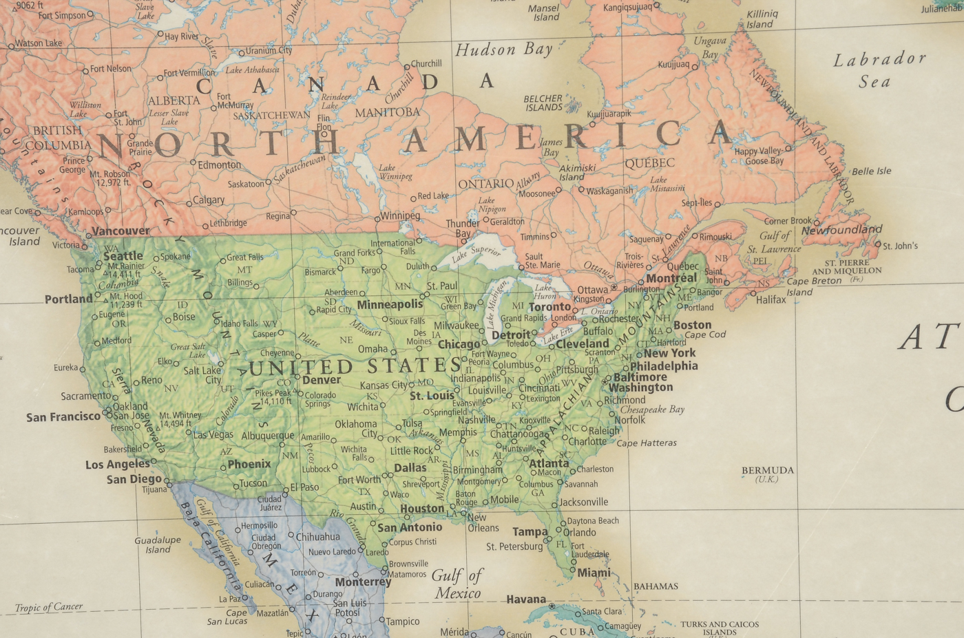 Rand McNally Offset Lithograph World Map on Metal