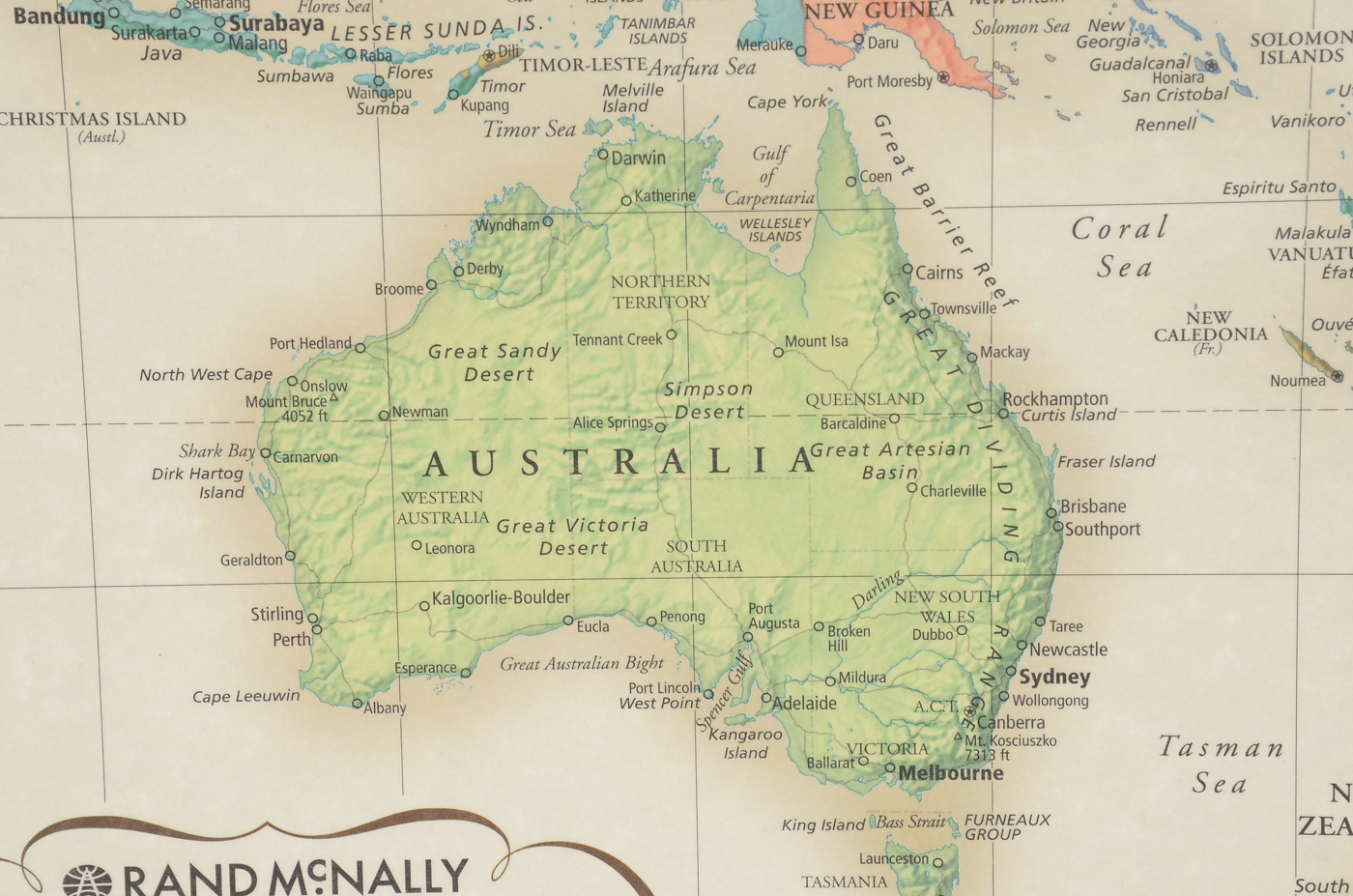 Rand McNally Offset Lithograph World Map on Metal