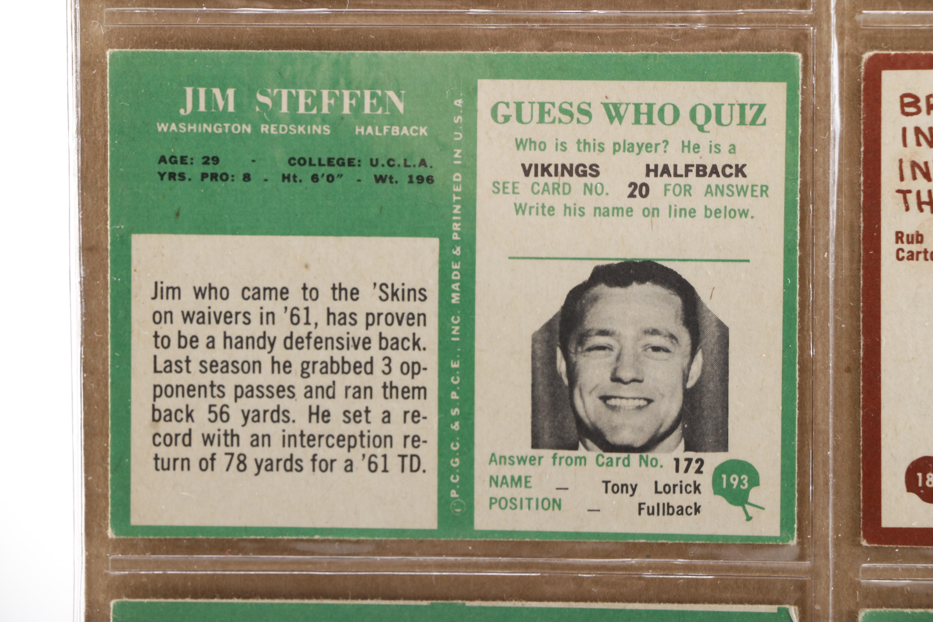 1960s Topps Football Cards
