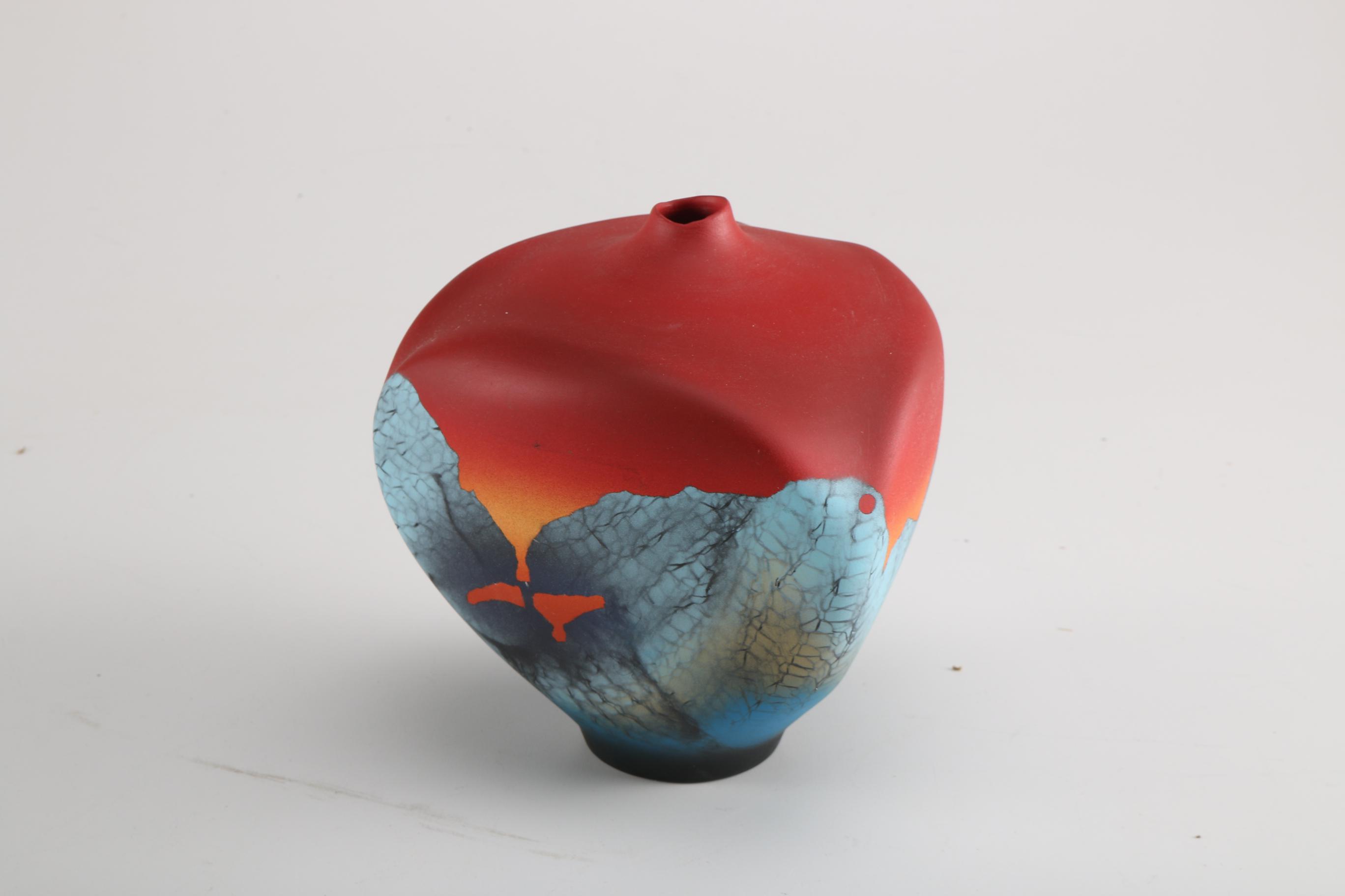 Tom Krueger 1991 Airbrushed Art Pottery Vase