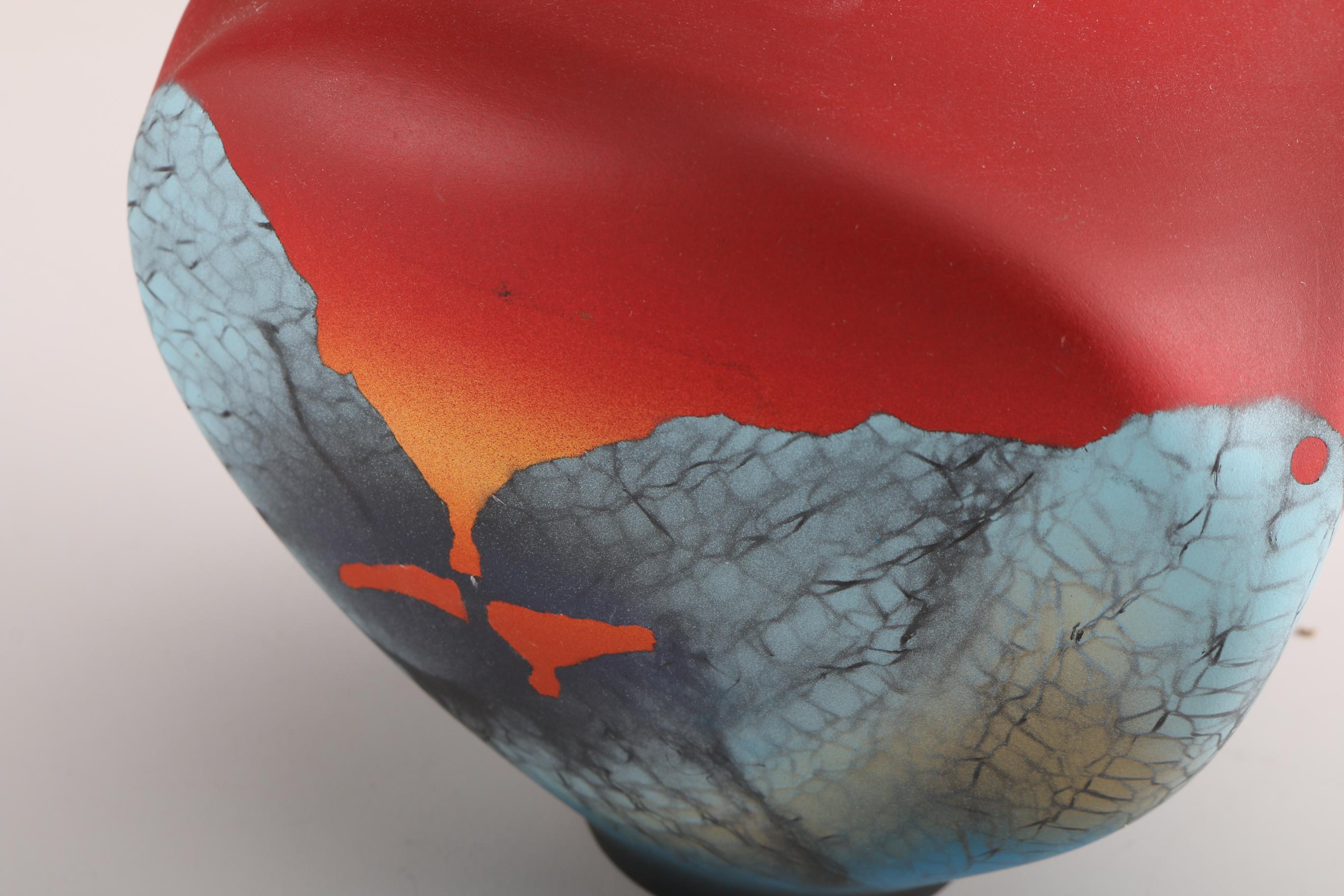 Tom Krueger 1991 Airbrushed Art Pottery Vase