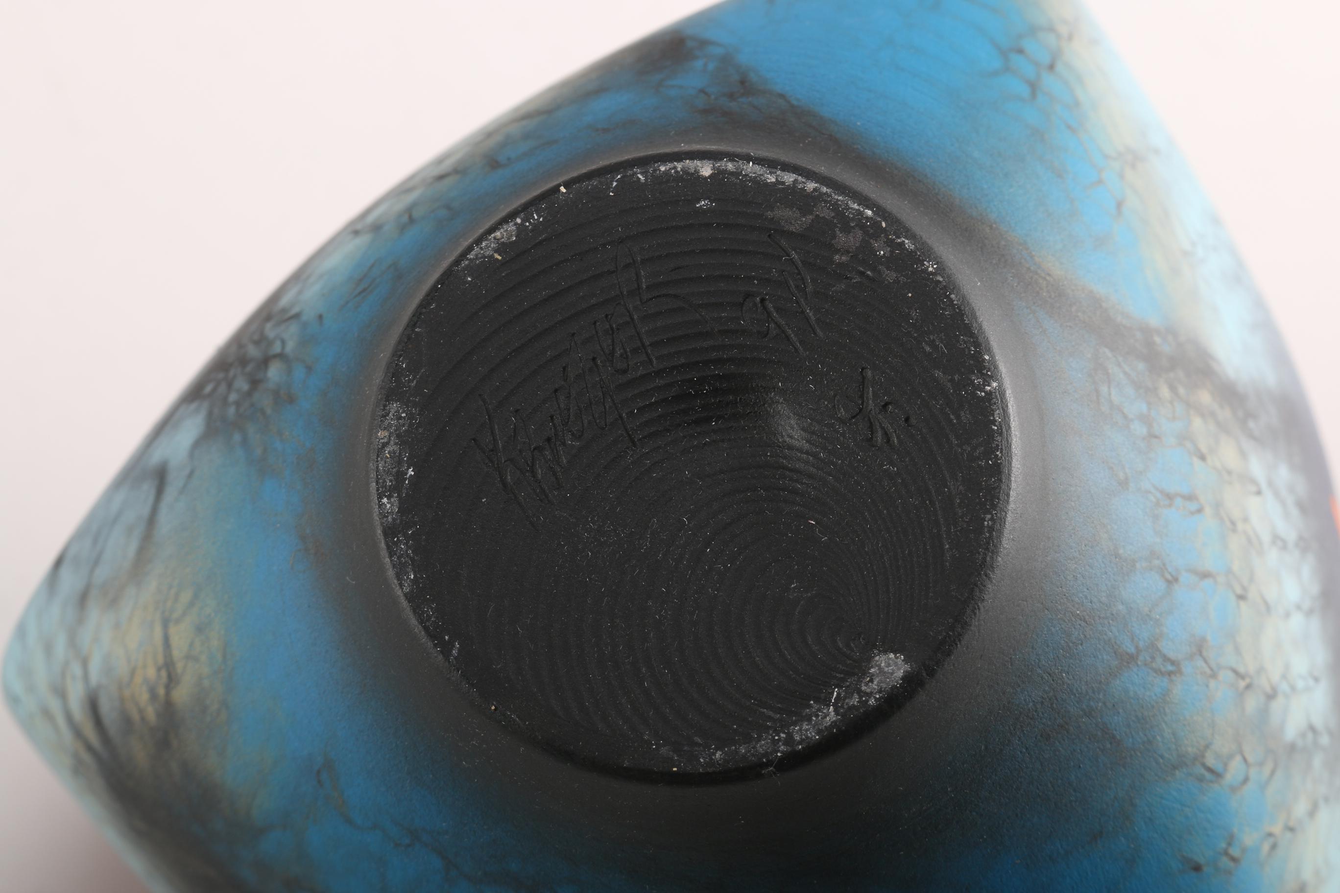 Tom Krueger 1991 Airbrushed Art Pottery Vase