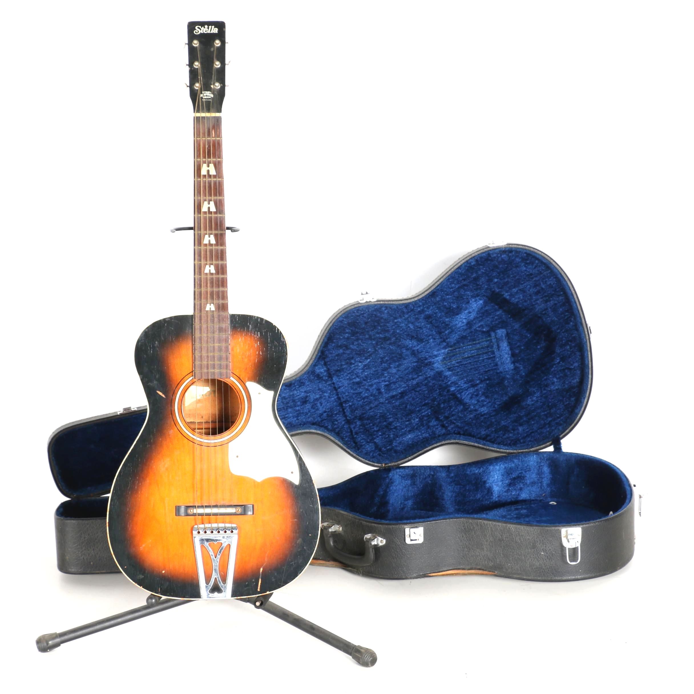 1960s Stella Harmony Acoustic Guitar and Case