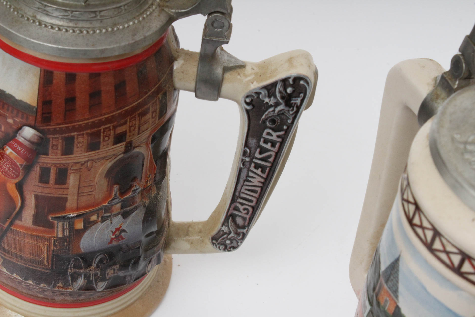 Collection of Lidded Budweiser Beer Steins