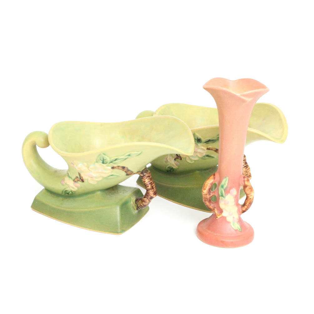 Roseville Pottery "Apple Blossom" Three Piece Set