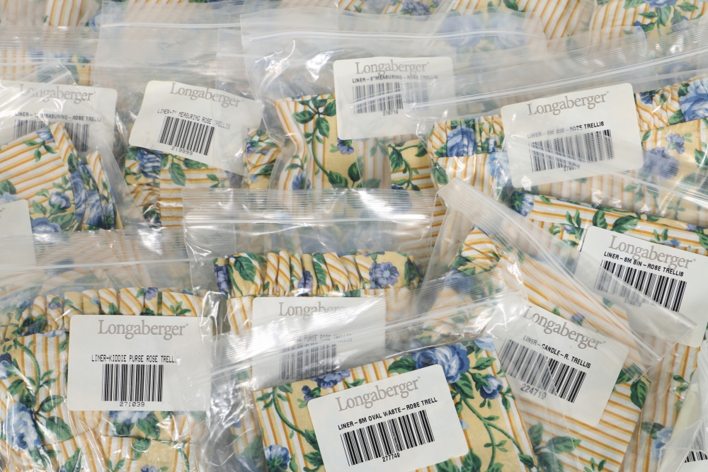 Longaberger Basket Liners Including "Rose Trellis"
