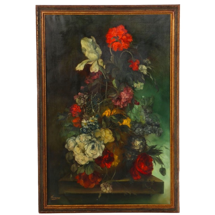 Heinrich Garossa Floral Still Life Oil Painting on Canvas