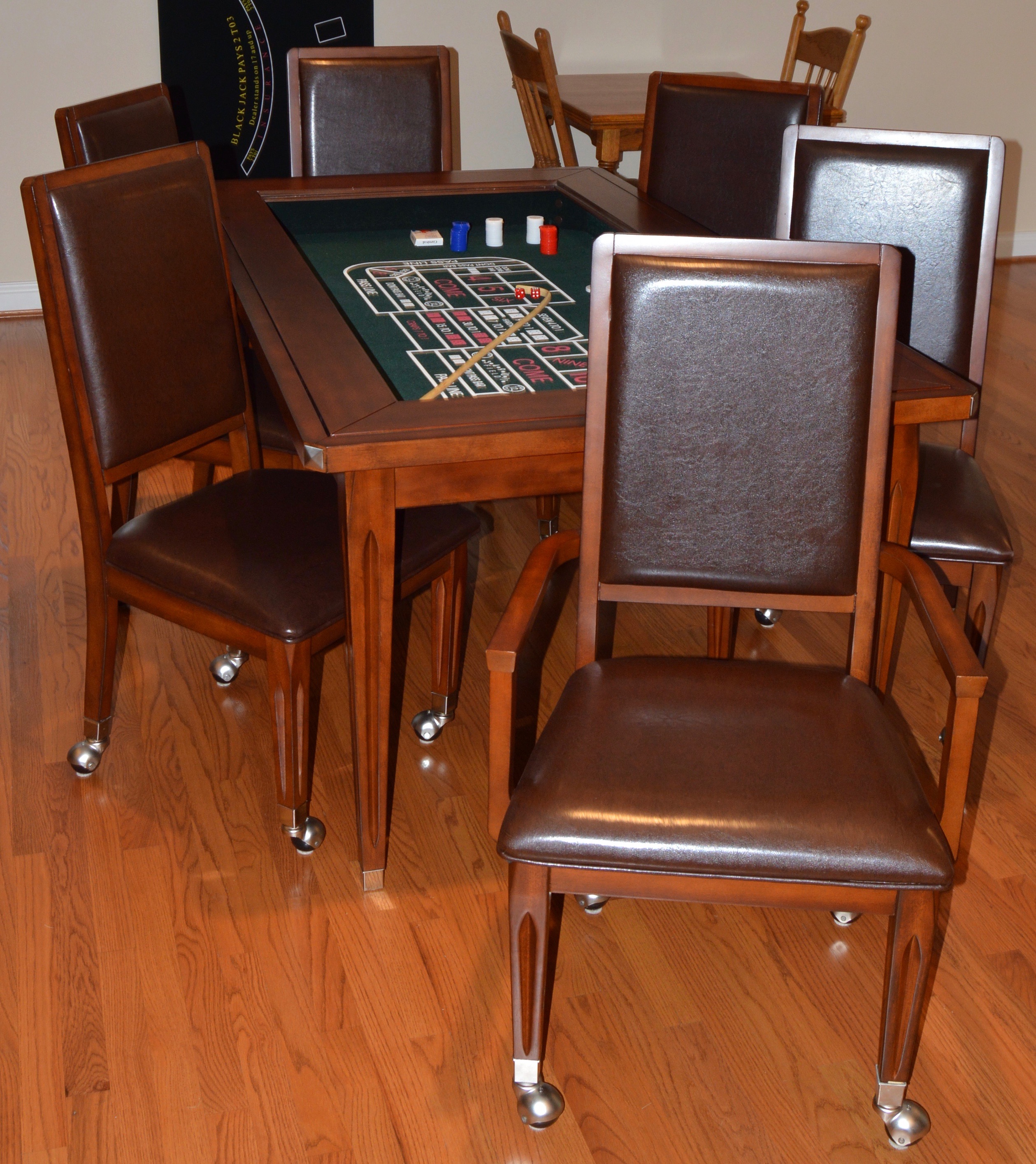 Convertible Craps and Blackjack Game Table