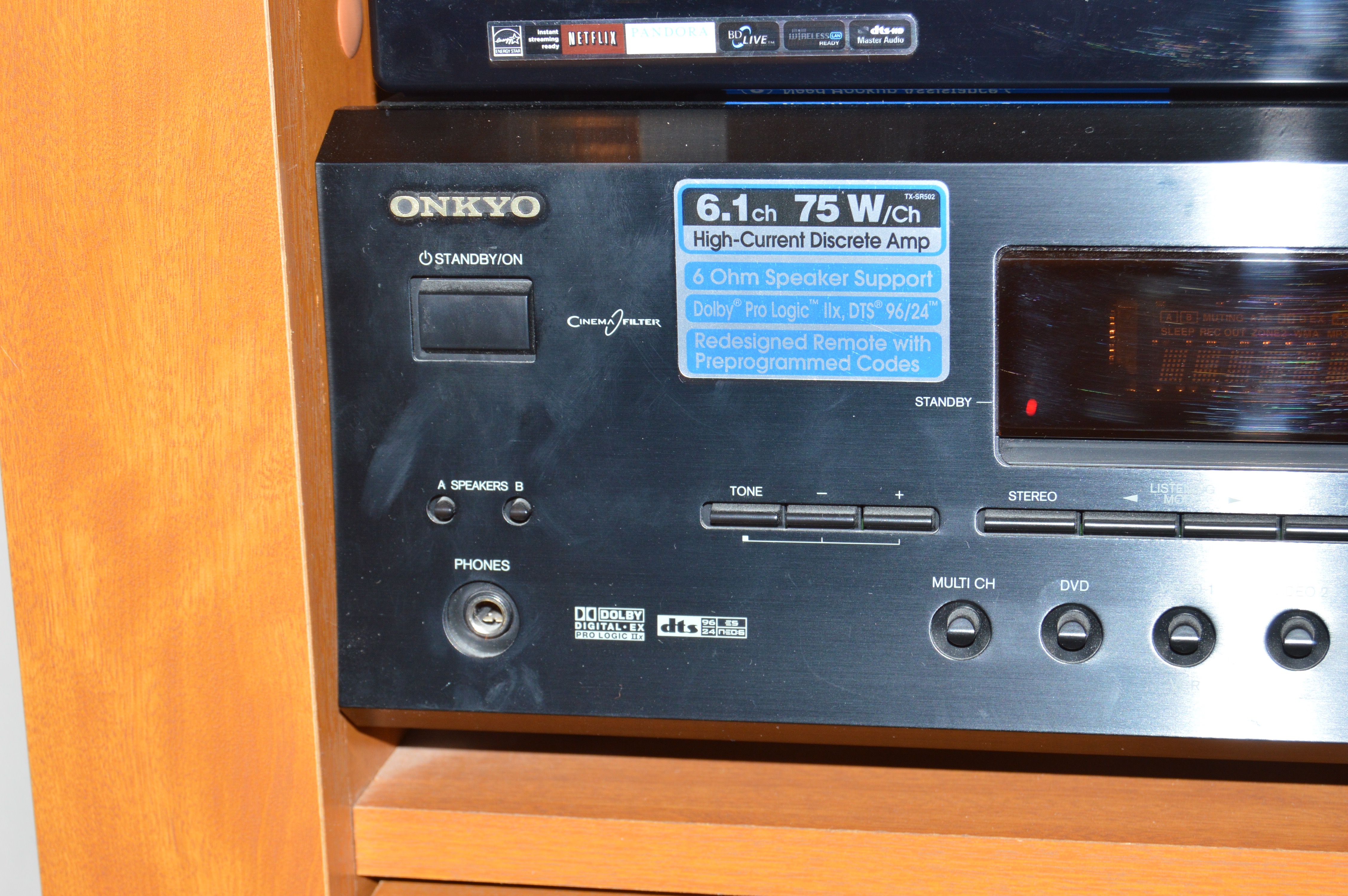 Onkyo Audio Video Control Receiver and Samsung Blu-ray Player