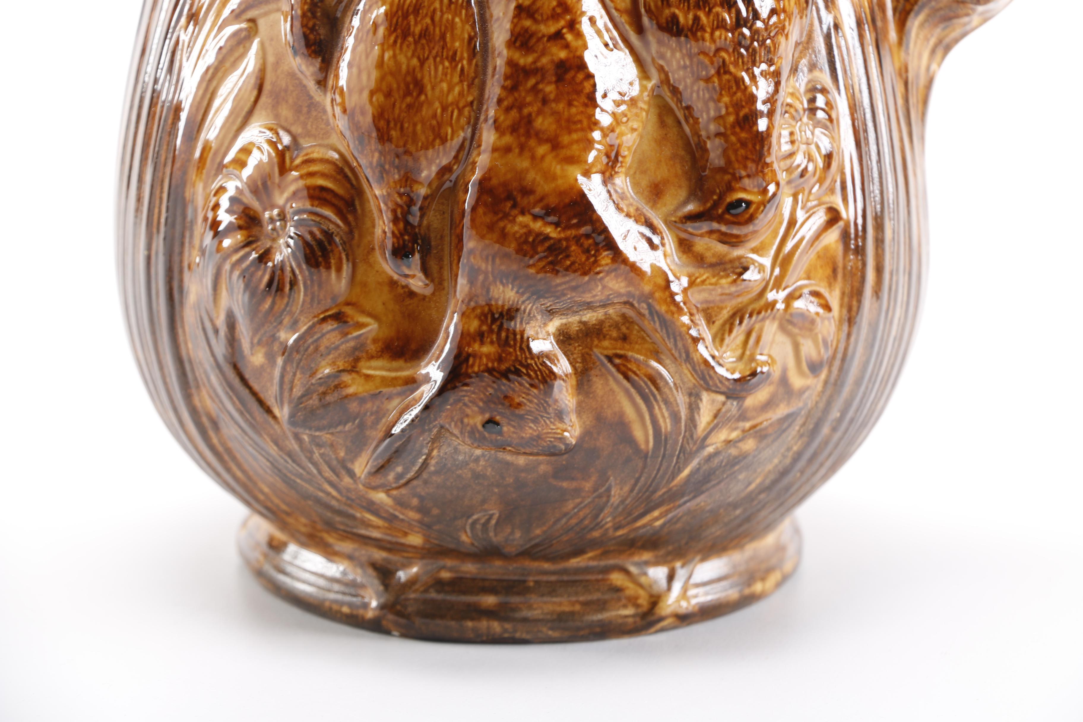 Bennington Rockingham Style Earthenware Hunting Pitcher