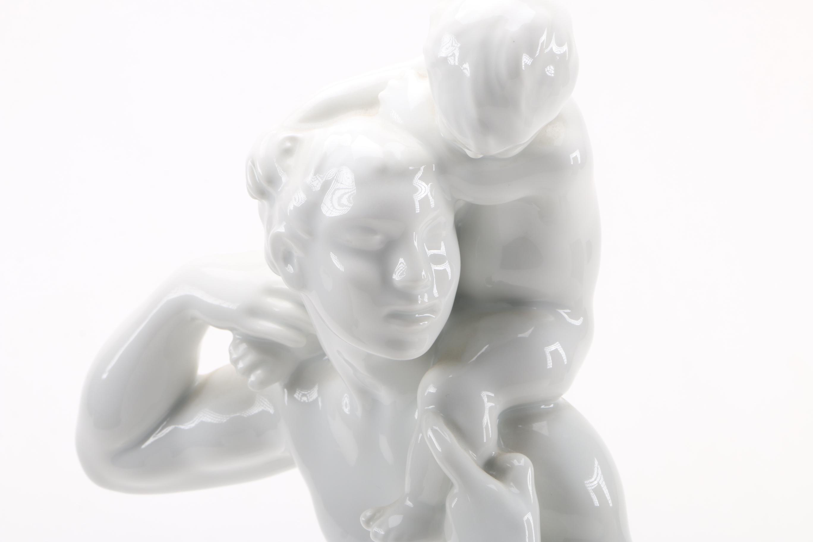 Kai Nielsen "Merman Riding Dolphin" Porcelain Figure