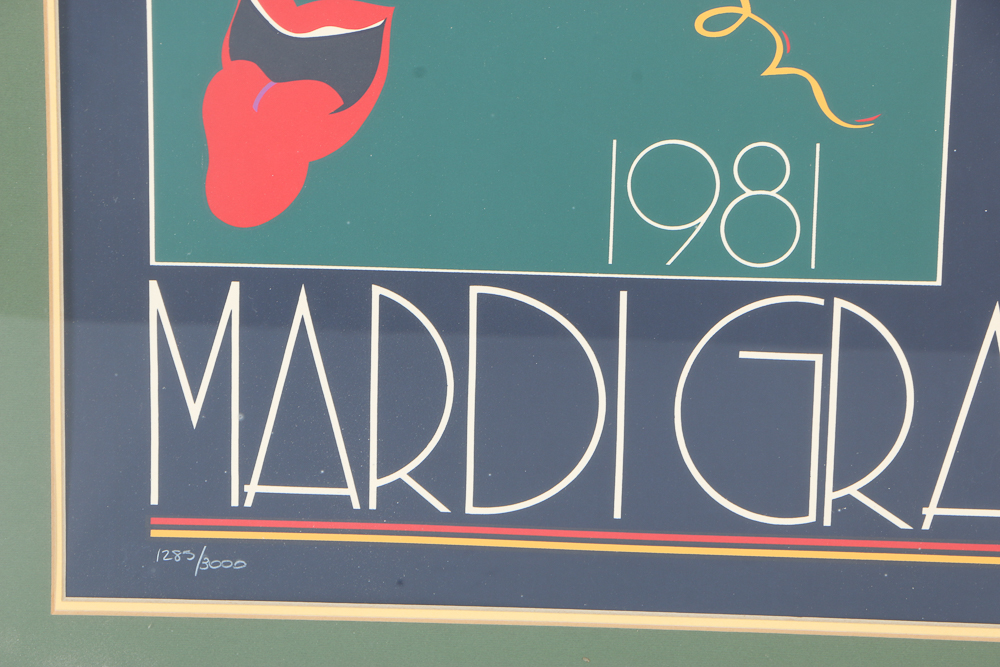 K.N. Martin Limited Edition Serigraph on Paper "New Orleans, Mardi Gras 1981"