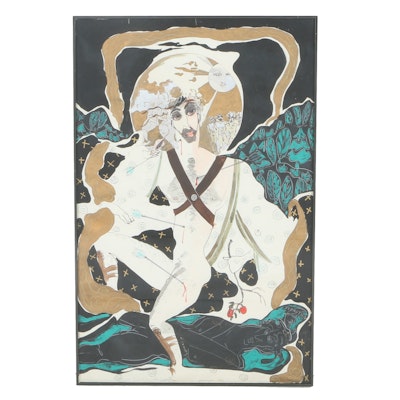 Jaff Noel Seijas Original Mixed Media Painting "St. Sebastian" Jaff Noel Seijas Original Mixed Media Painting "St. Sebastian"