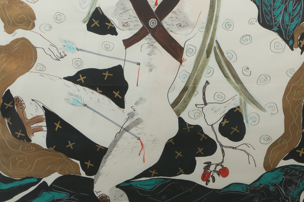 Jaff Noel Seijas Original Mixed Media Painting "St. Sebastian"