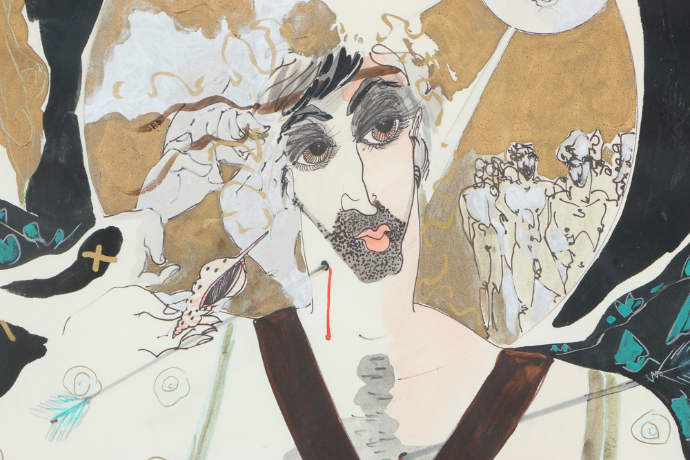 Jaff Noel Seijas Original Mixed Media Painting "St. Sebastian"