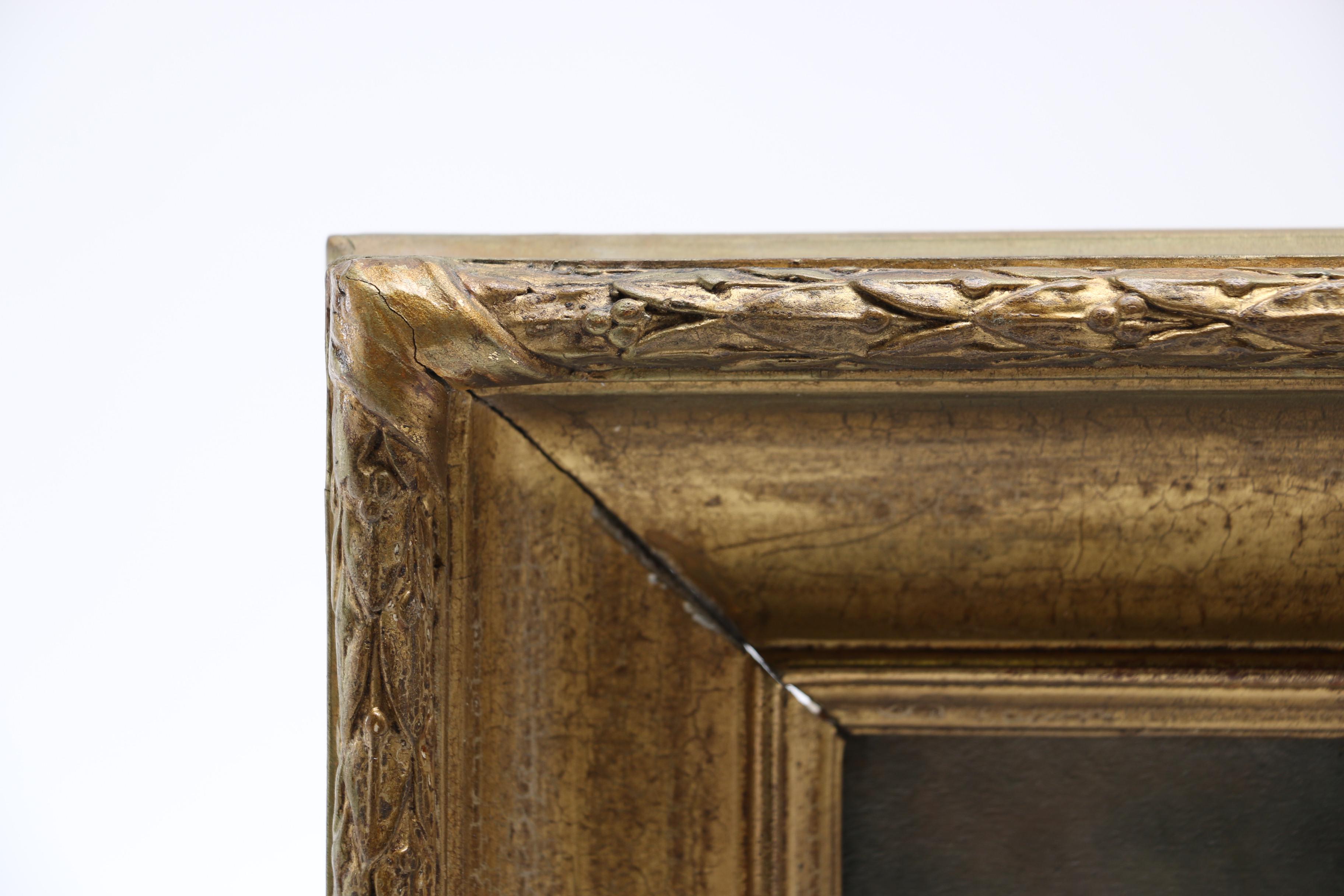 1881 A. Rueff Original Oil Painting of Sailors Before a Fortress Ruin