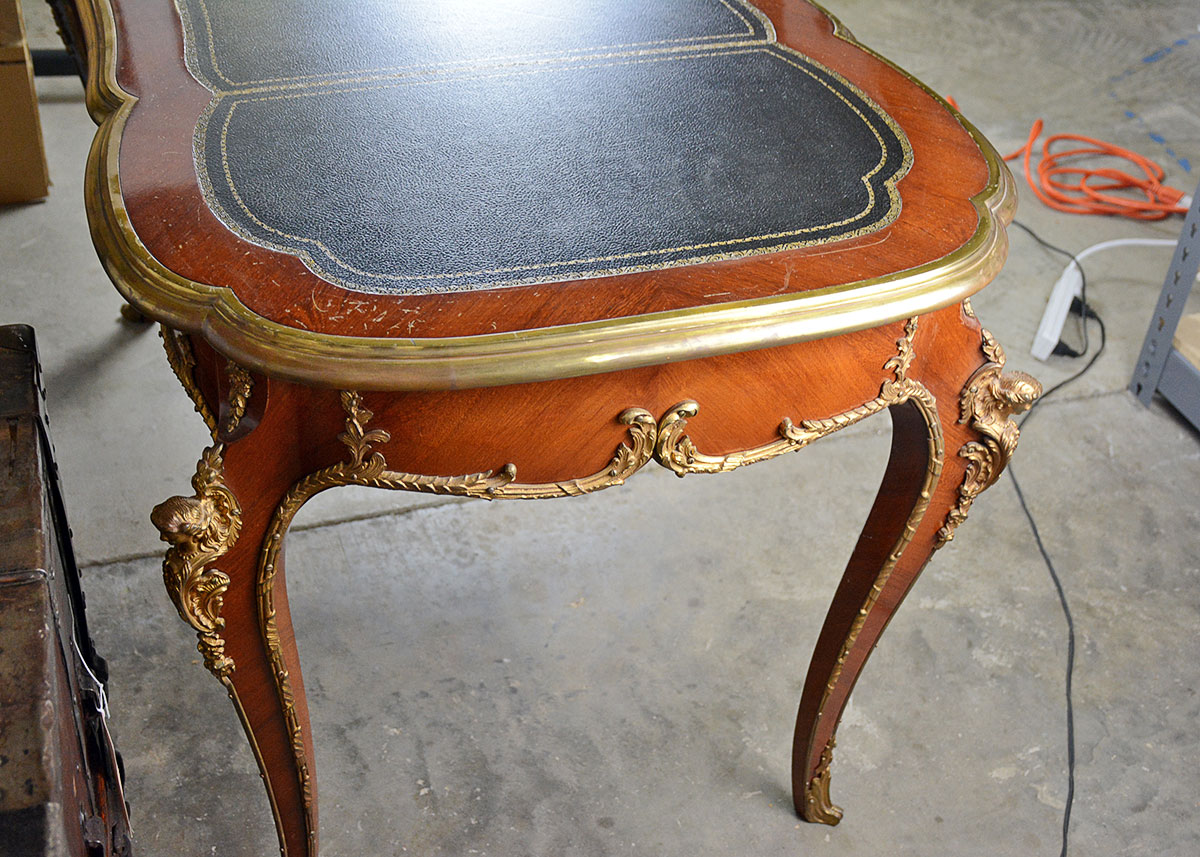 Spanish Rococo-Style Leather Top Writing Table