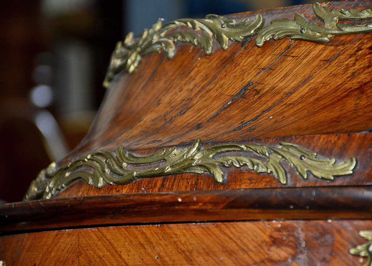 Vintage Louis XV Style Mahogany and Ormolu Curio Cabinet