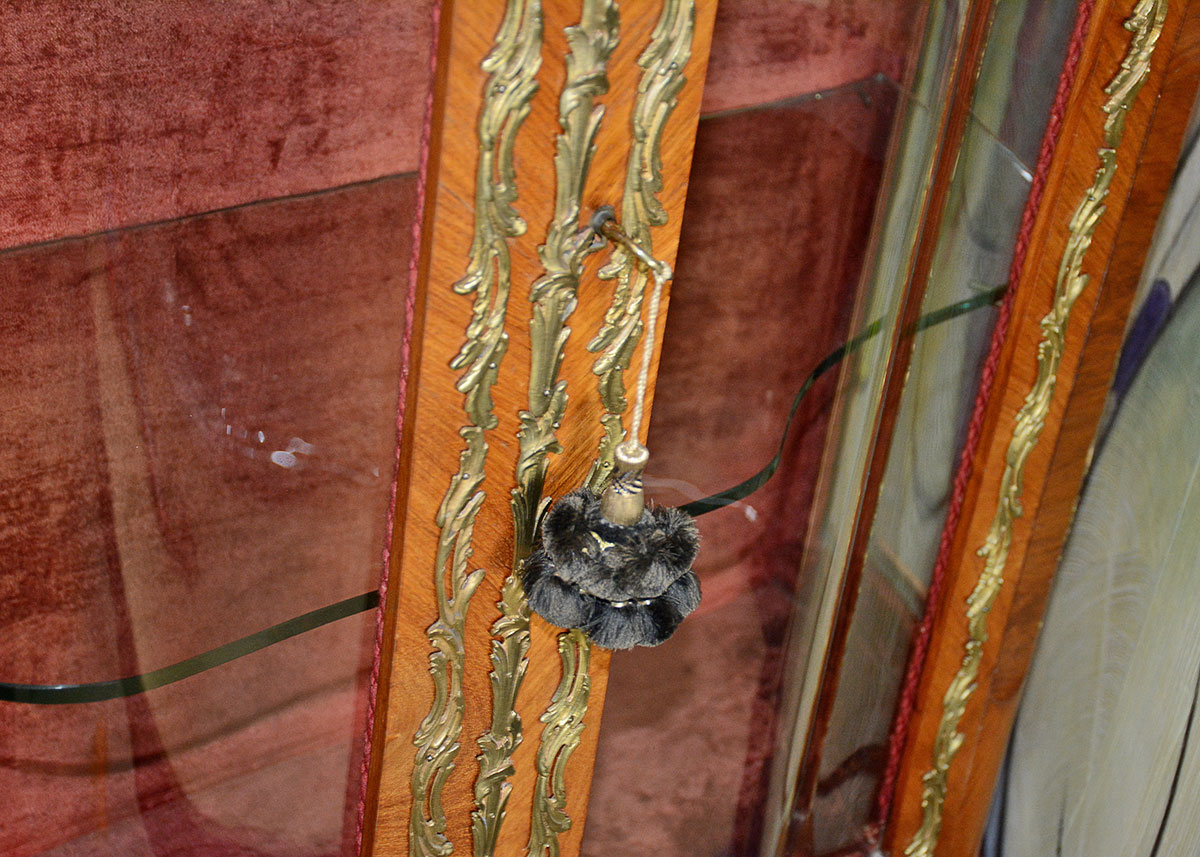 Vintage Louis XV Style Mahogany and Ormolu Curio Cabinet